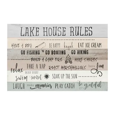 Lake House Rules Giclee Canvas Art Print