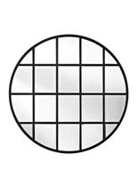 Round Windowpane Wall Mirror, 40 in.