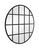 Round Windowpane Wall Mirror, 40 in.