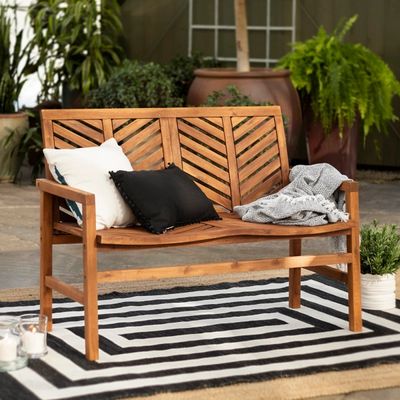 Brown Chevron Outdoor Loveseat