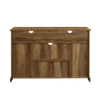 Rustic Oak Sliding Barn Door Highboy TV Stand