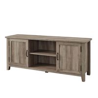 Gray Wash Grooved Door TV Stand