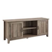 Gray Wash Grooved Door TV Stand