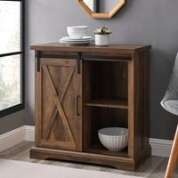 Rustic Oak Sliding Barn Door Cabinet