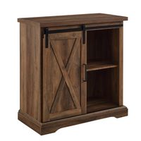 Rustic Oak Sliding Barn Door Cabinet