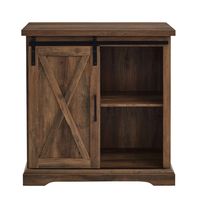 Rustic Oak Sliding Barn Door Cabinet