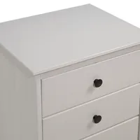 White 3-Drawer Wood Nightstand