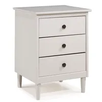 White 3-Drawer Wood Nightstand