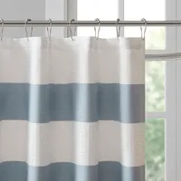 Stripe Waffle Weave Shower Curtain