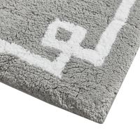 Gray Cotton Tufted Bath Mat with Border, 30 in.