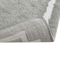 Gray Cotton Tufted Bath Mat with Border, 30 in.