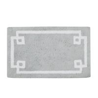 Gray Cotton Tufted Bath Mat with Border, 30 in.