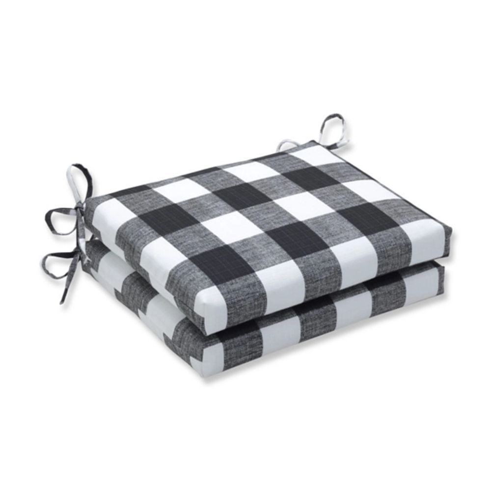 Black Buffalo Check Outdoor Seat Cushions