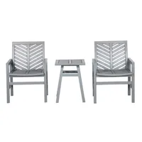 Gray Wash Acacia Wood Chevron 3-pc. Patio Set