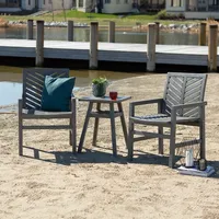 Gray Wash Acacia Wood Chevron 3-pc. Patio Set