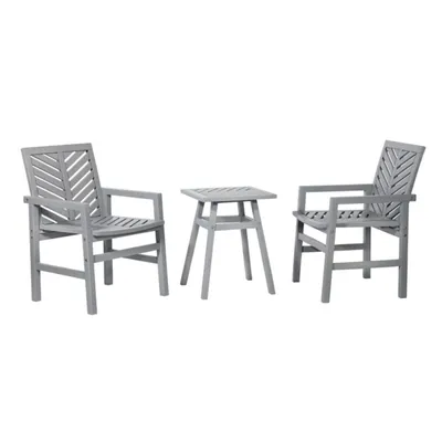 Gray Wash Acacia Wood Chevron 3-pc. Patio Set