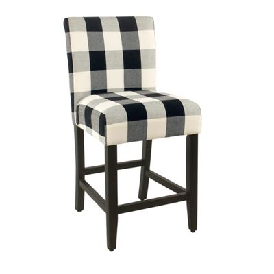 Black and White Buffalo Check Counter Stool