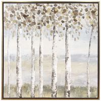 Birch Shade Hand Painted Framed Canvas Art Print