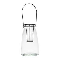 Clear Glass Lantern With Metal Insert