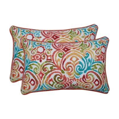 Corinthian Dapple Outdoor Lumbar Pillows, Set of 2