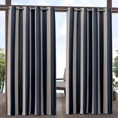 Navy Canopy Outdoor Curtain Panel Set, 96 in.