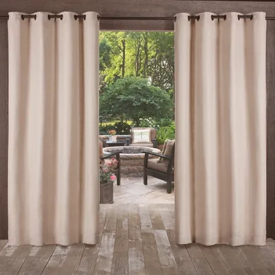 Taupe Delano Outdoor Curtain Panel Set, 120 in.