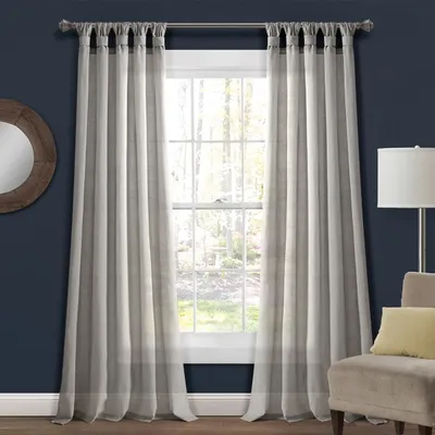 Top Knotted Burlap Curtain Panel Set