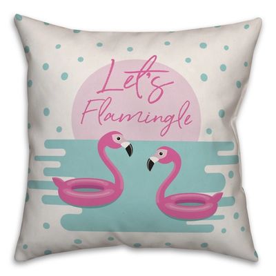 Let's Flamingle Outdoor Pillow