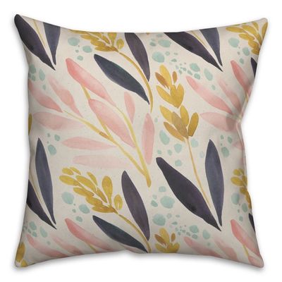 Floral and Wheat Pillow