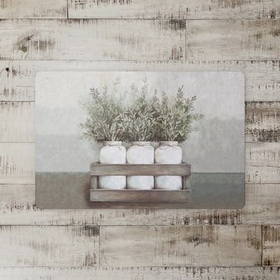 Mason Jar Greenery Kitchen Mat