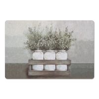 Mason Jar Greenery Kitchen Mat