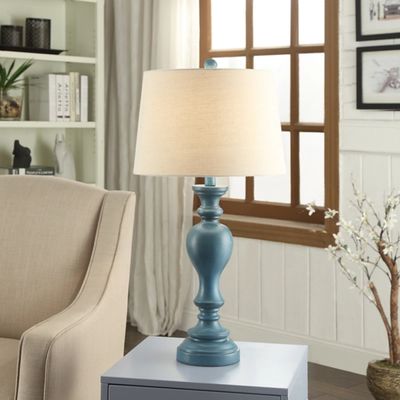 Distressed Turquoise Antique Table Lamp