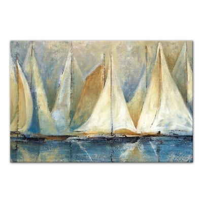Painterly Sailboats Canvas Art Print