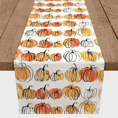 Watercolor Pumpkins Table Runner