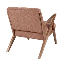 Orange Mid-Century Pecan Finish Accent Chair