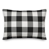 Pumpkin Patch with Black Buffalo Check Back Pillow