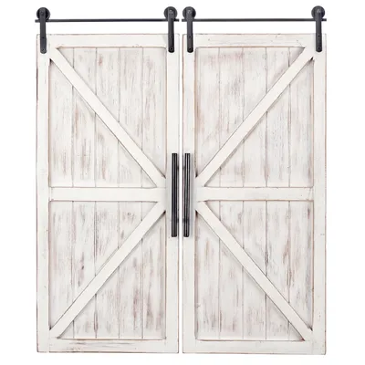 Carriage House Wood Barn Door Plaques, Set of 2