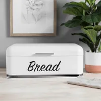 White Metal Bread Box