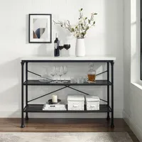 Faux Marble Top 3-Tier Melody Console Table