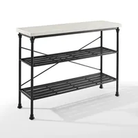 Faux Marble Top 3-Tier Melody Console Table