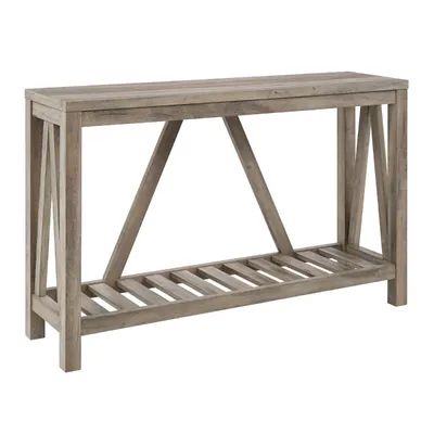 Gray Wash A-Frame Console Table