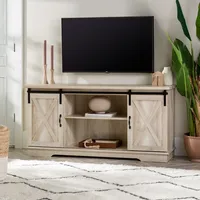 White Oak Sliding Barn Door TV Stand