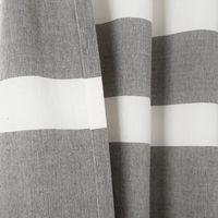 Gray Cape Cod Stripe Curtain Panel Set, 84 in.