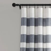 Navy Cape Cod Stripe Curtain Panel Set