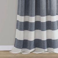 Navy Cape Cod Stripe Curtain Panel Set