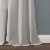 Light Gray Linen Lace Curtain Panel Set, 84 in.