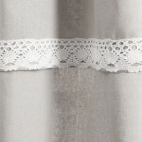 Light Gray Linen Lace Curtain Panel Set, 84 in.