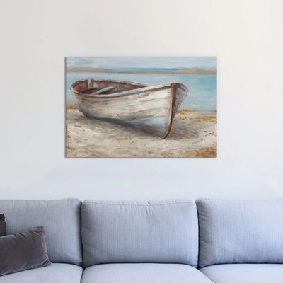 Whitewashed Boat Giclee Canvas Art Print