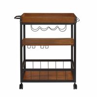 Brown Norcross Industrial Rolling Bar Cart