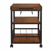 Brown Norcross Industrial Rolling Bar Cart